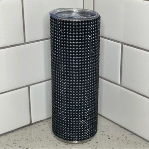 20 oz Black & Iridescent Rhinestone Tumbler